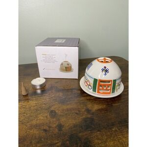 Ceramic Candle Holder Incense Burner Mongolian Yurt  NEW